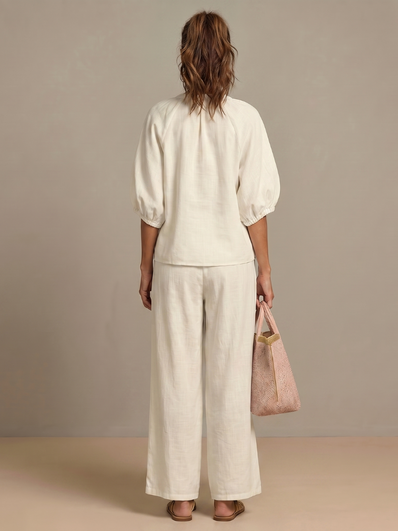 Sharina | Zip Front Wide Leg Trouser Set