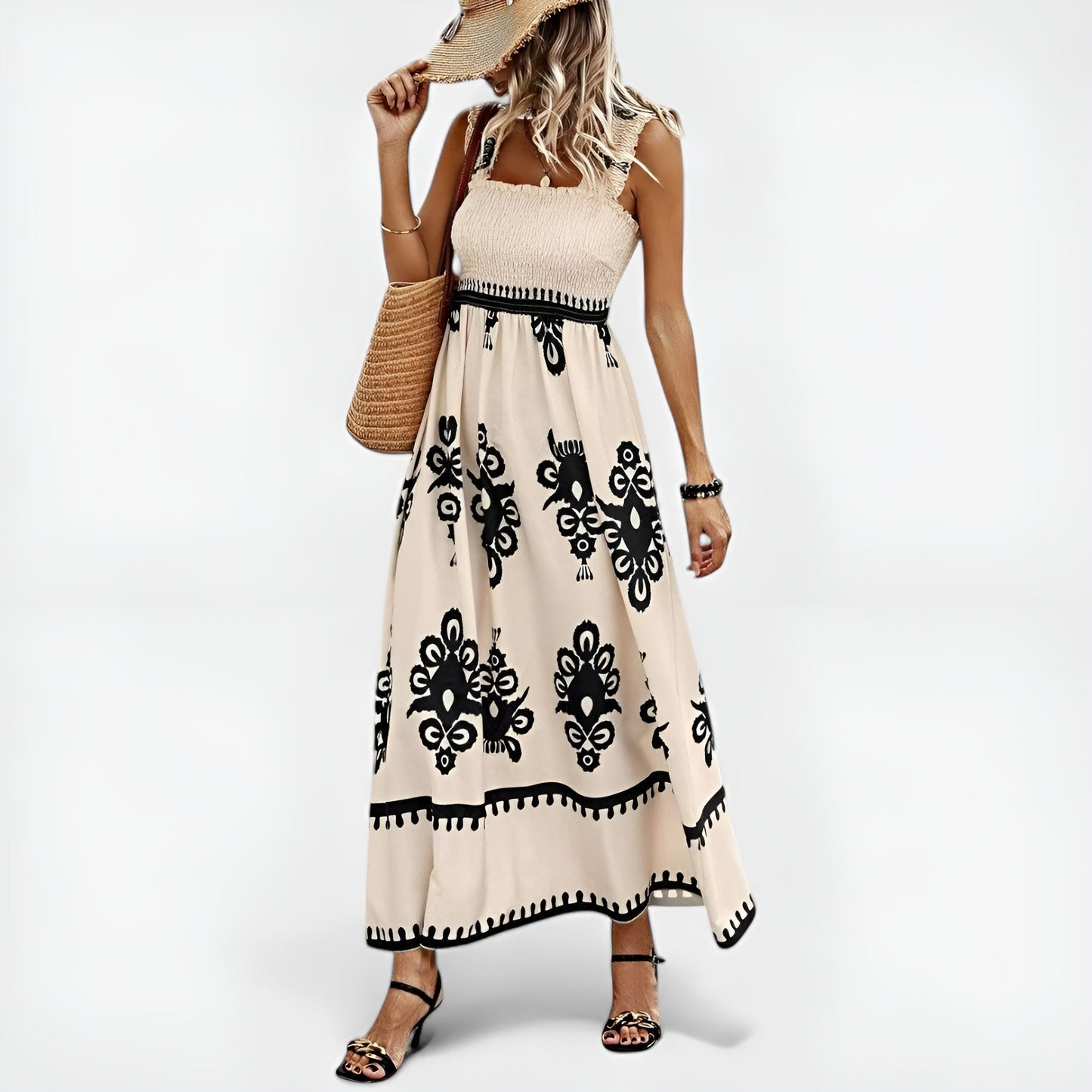 Anabelle | Floral Print Square Neck Maxi Dress