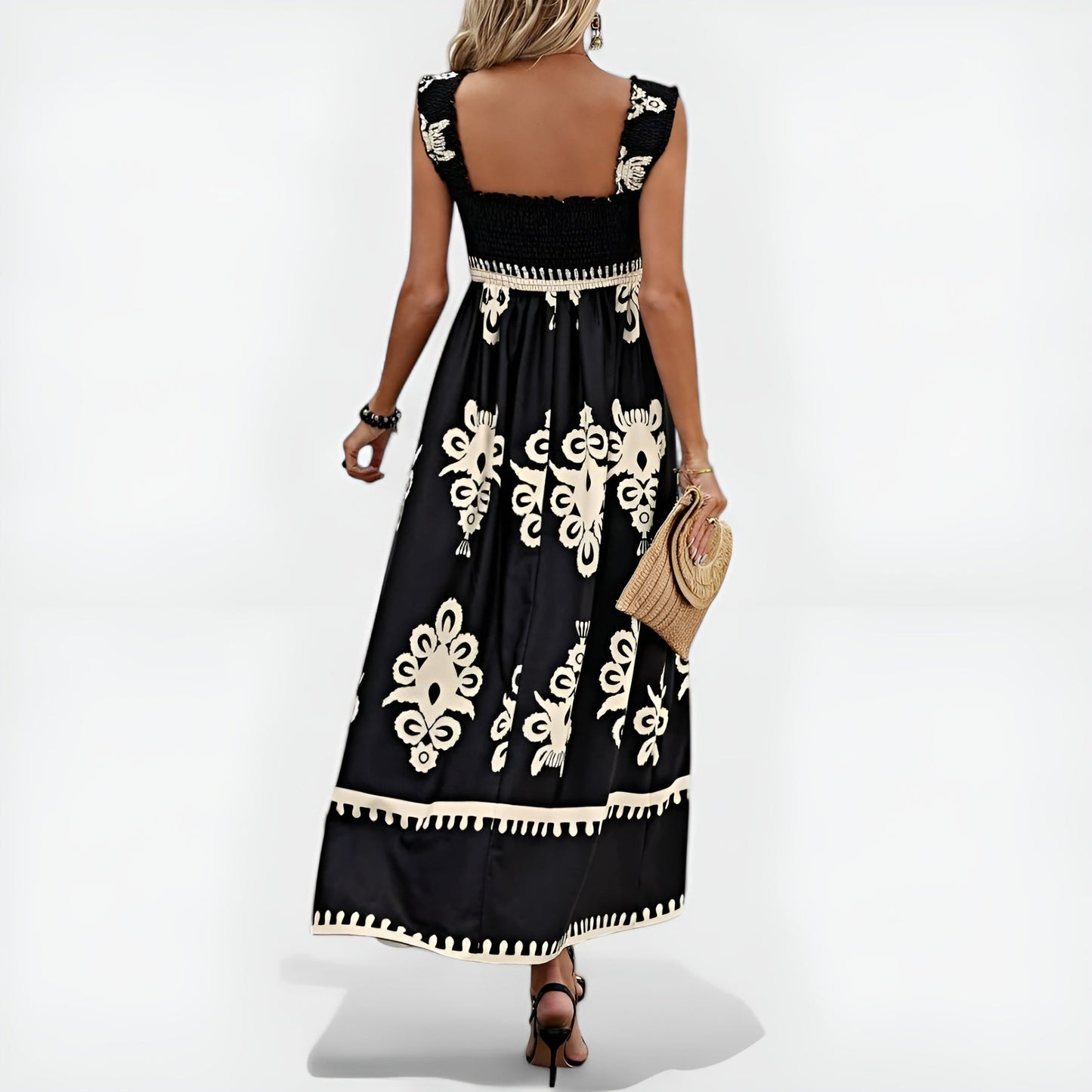 Anabelle | Floral Print Square Neck Maxi Dress