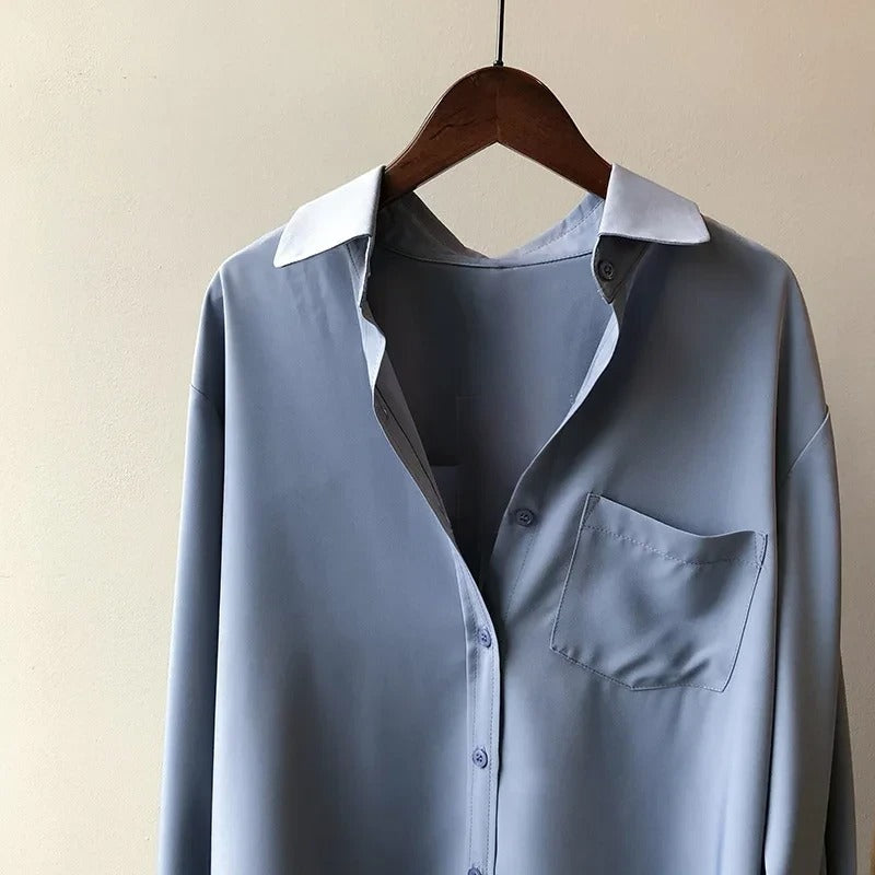 Nathan | Relaxed Fit Contrast Collar Button Shirt