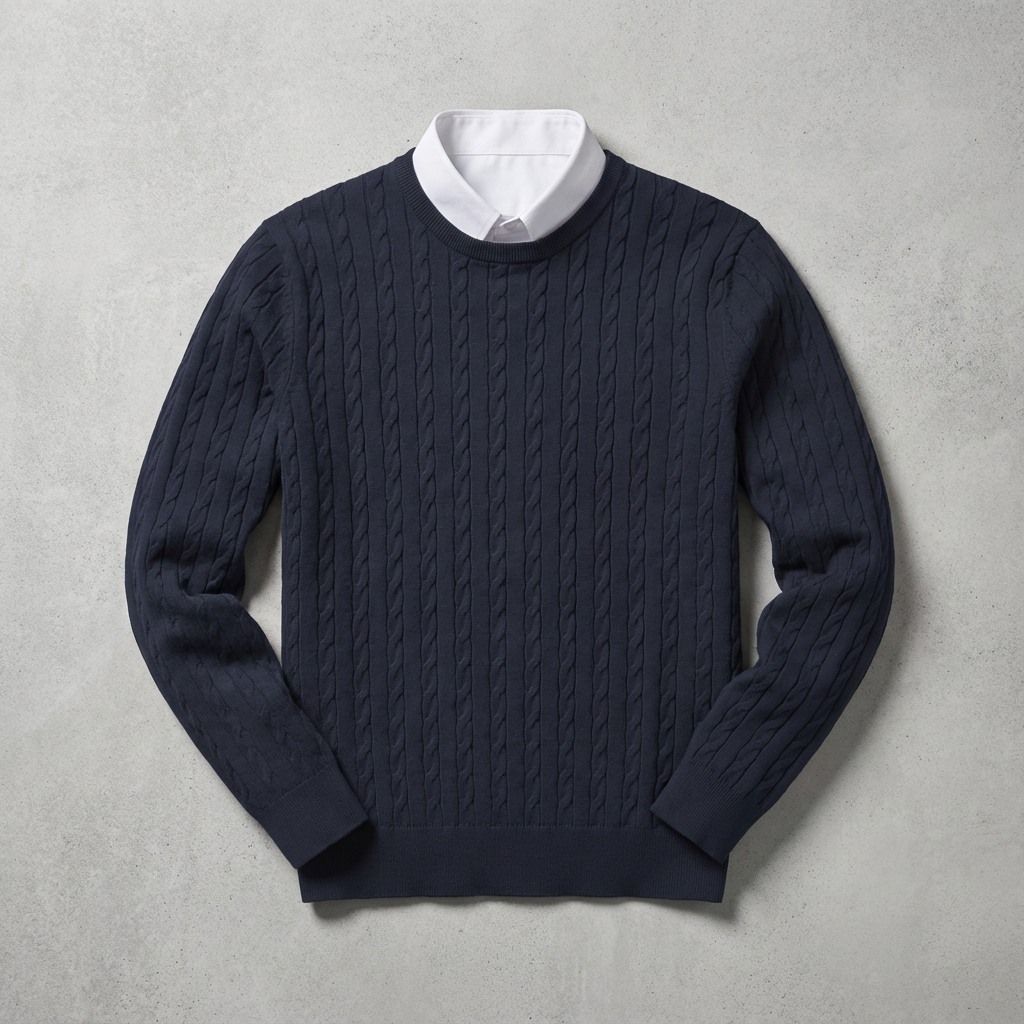 Adolf | Cable Knit Jumper with Crew Neck