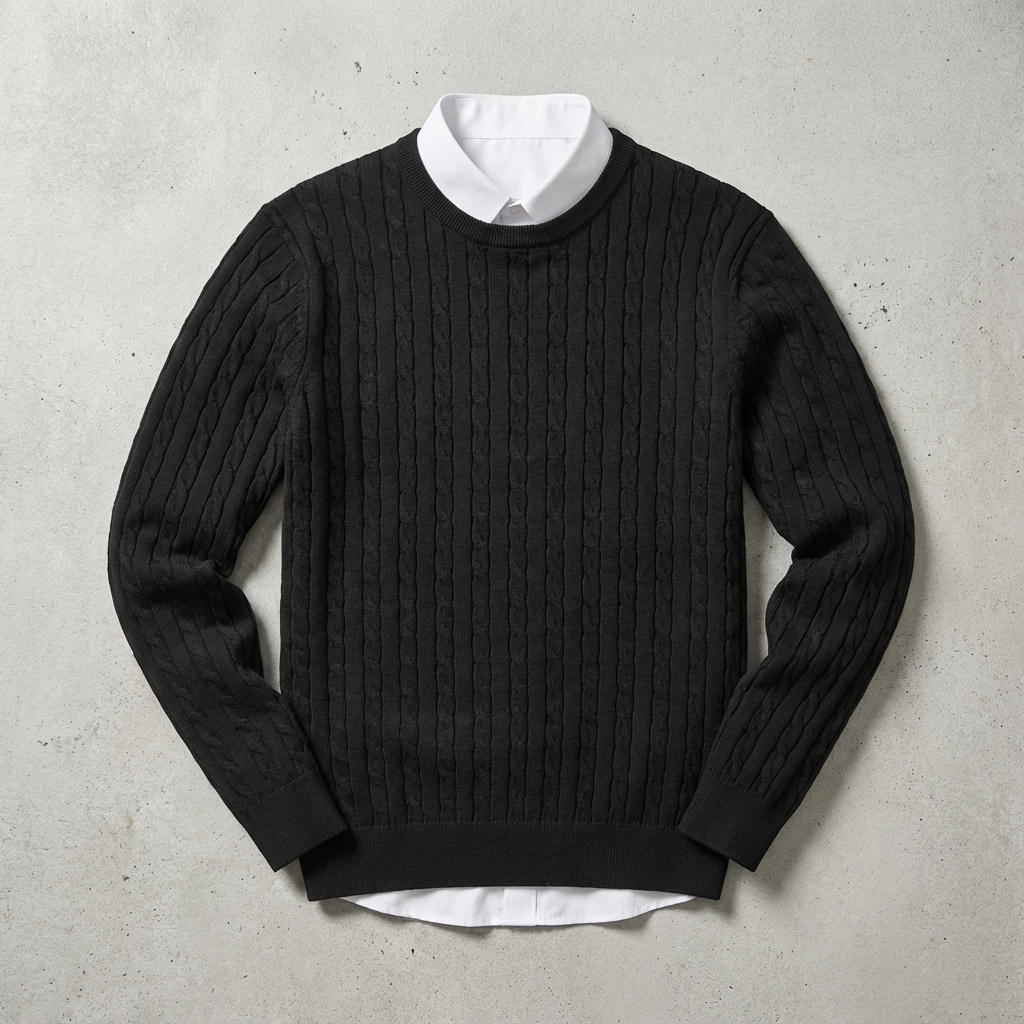 Adolf | Cable Knit Jumper with Crew Neck