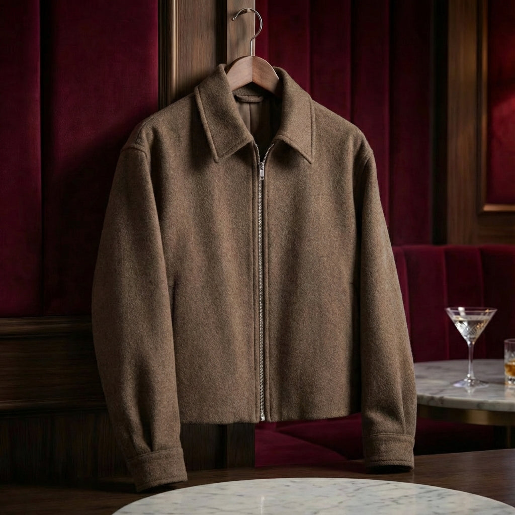 Jamie | Brushed Texture Jacket with Pointed Collar