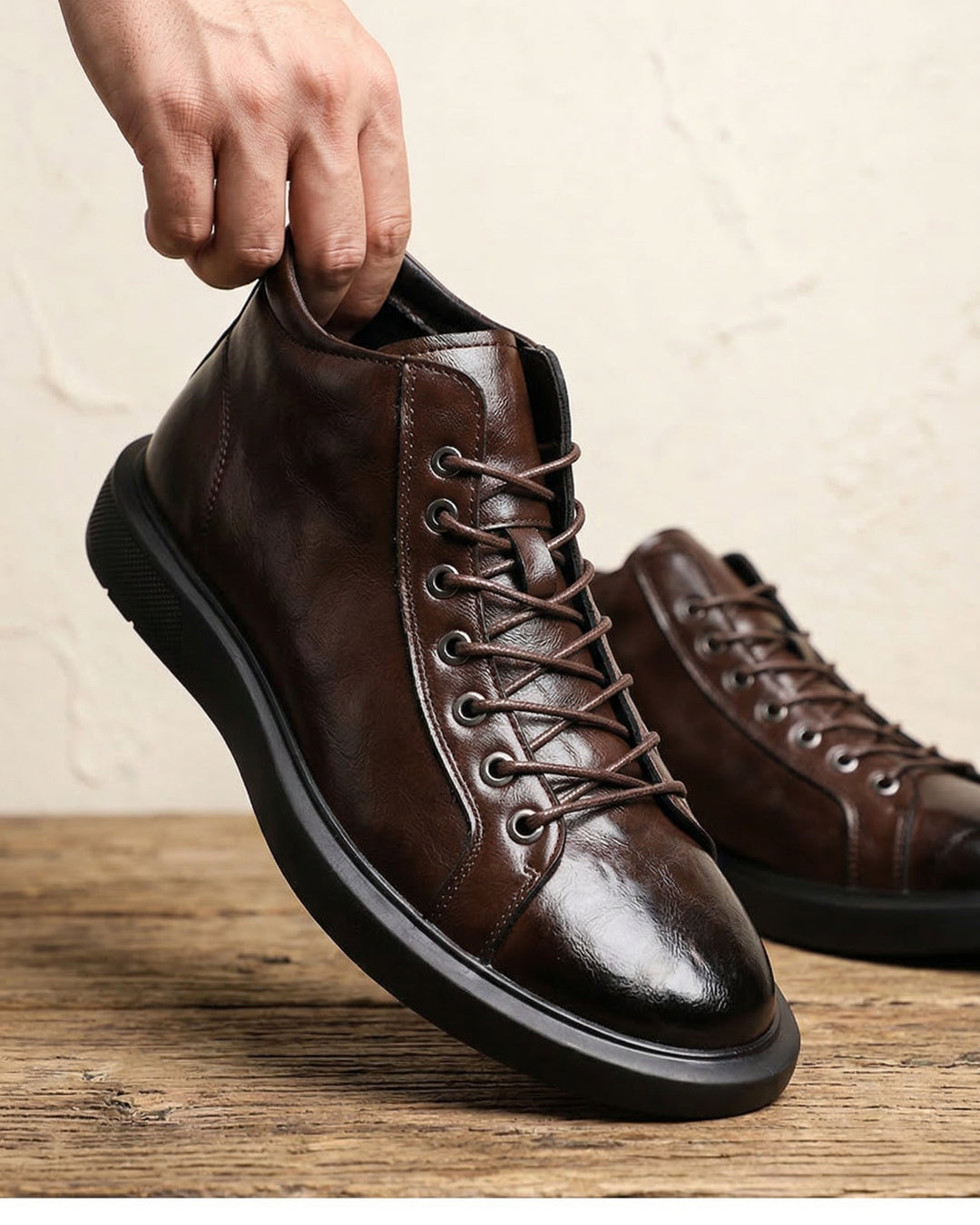 Kervens | Ankle Boots Brown Black Lace-Up
