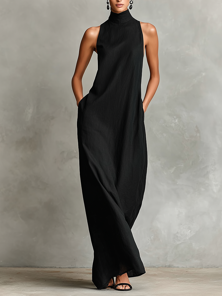 Imeria | Sleeveless High Neck Maxi Dress