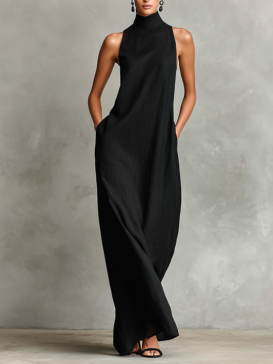 Imeria | Sleeveless High Neck Maxi Dress
