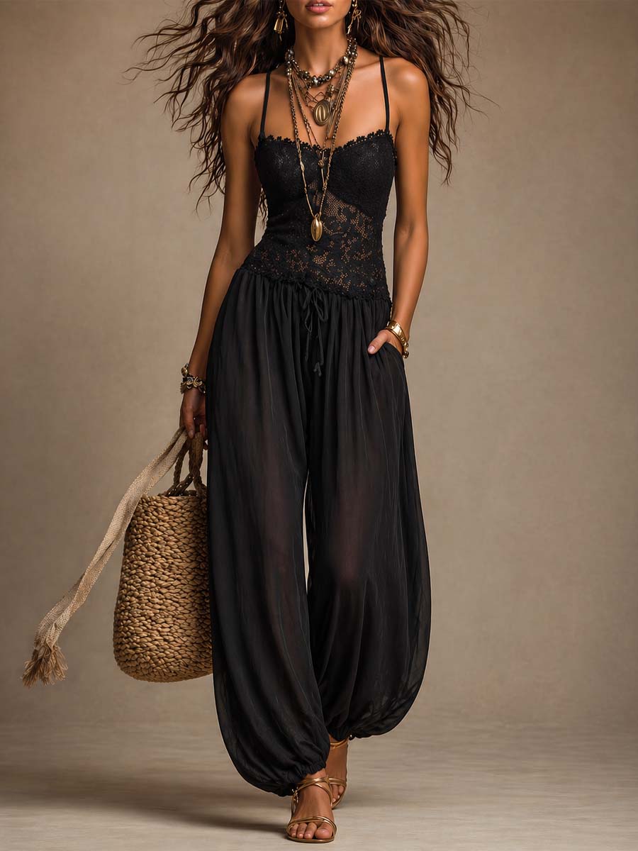 Natya | Lace Bodice Harem Jumpsuit
