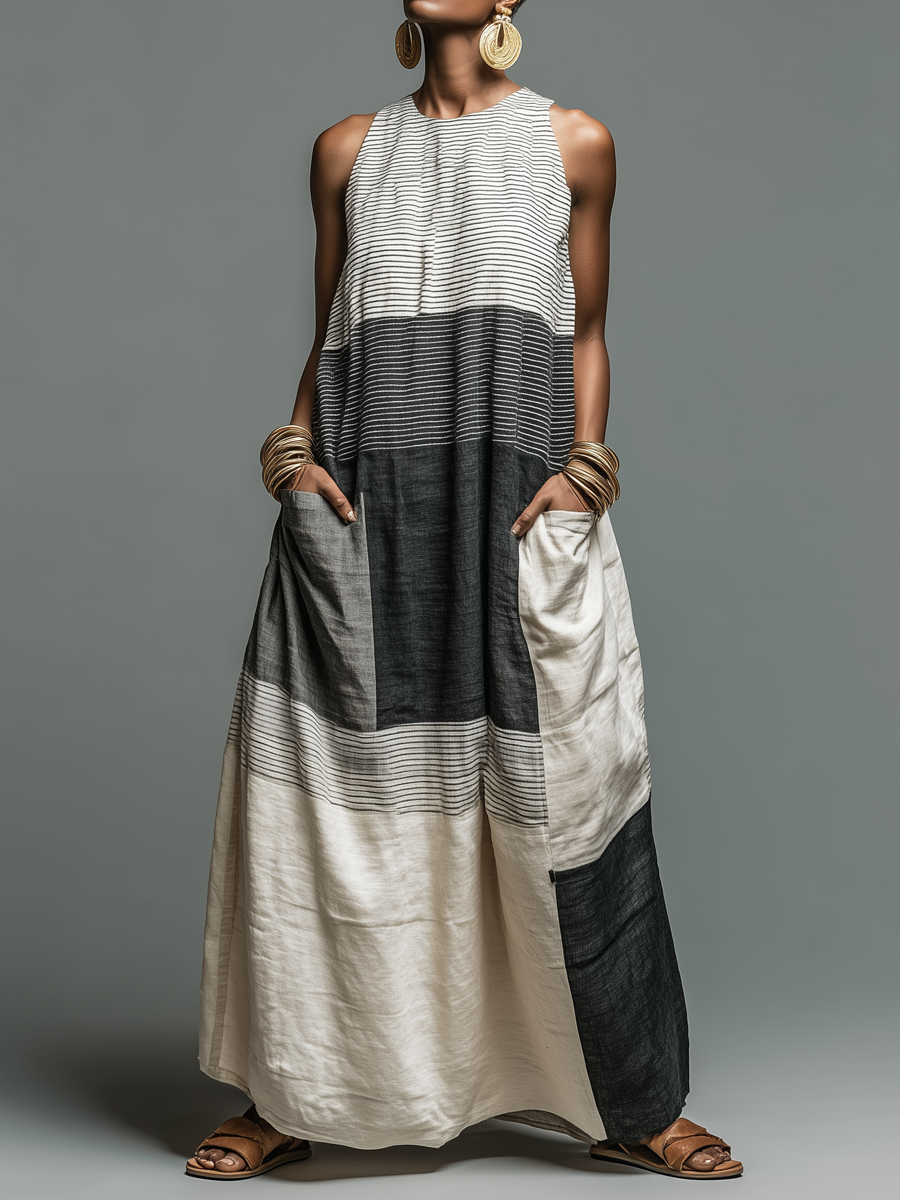 Jynnie | Colour Block Sleeveless Maxi Dress