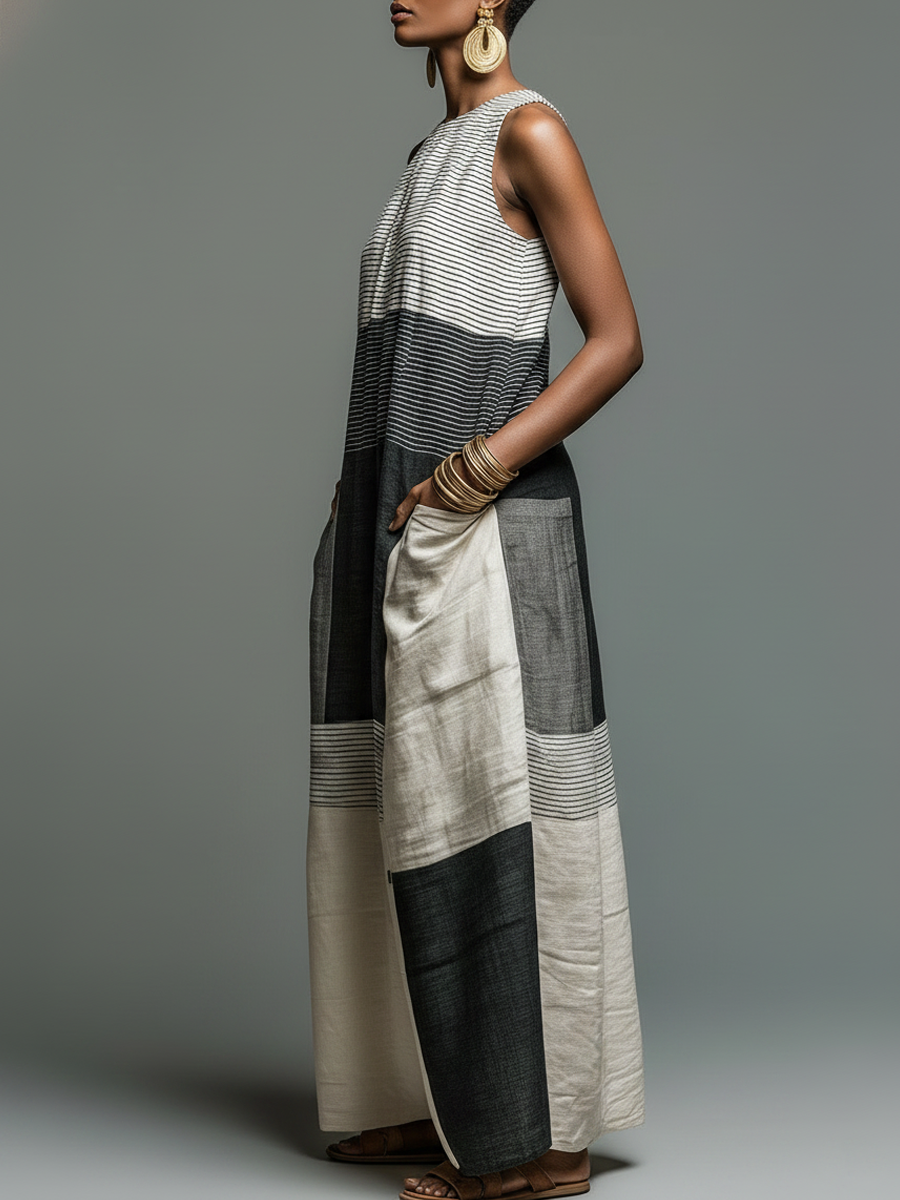 Jynnie | Colour Block Sleeveless Maxi Dress