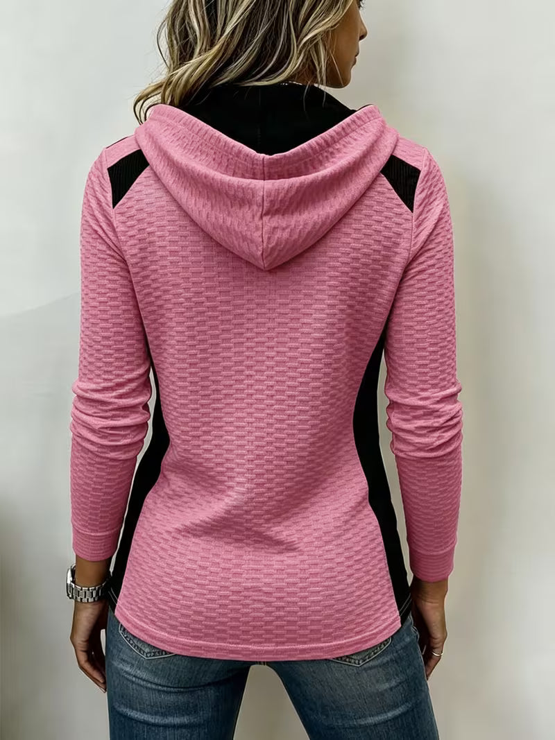Kalisita | Textured Colourblock Hooded Top