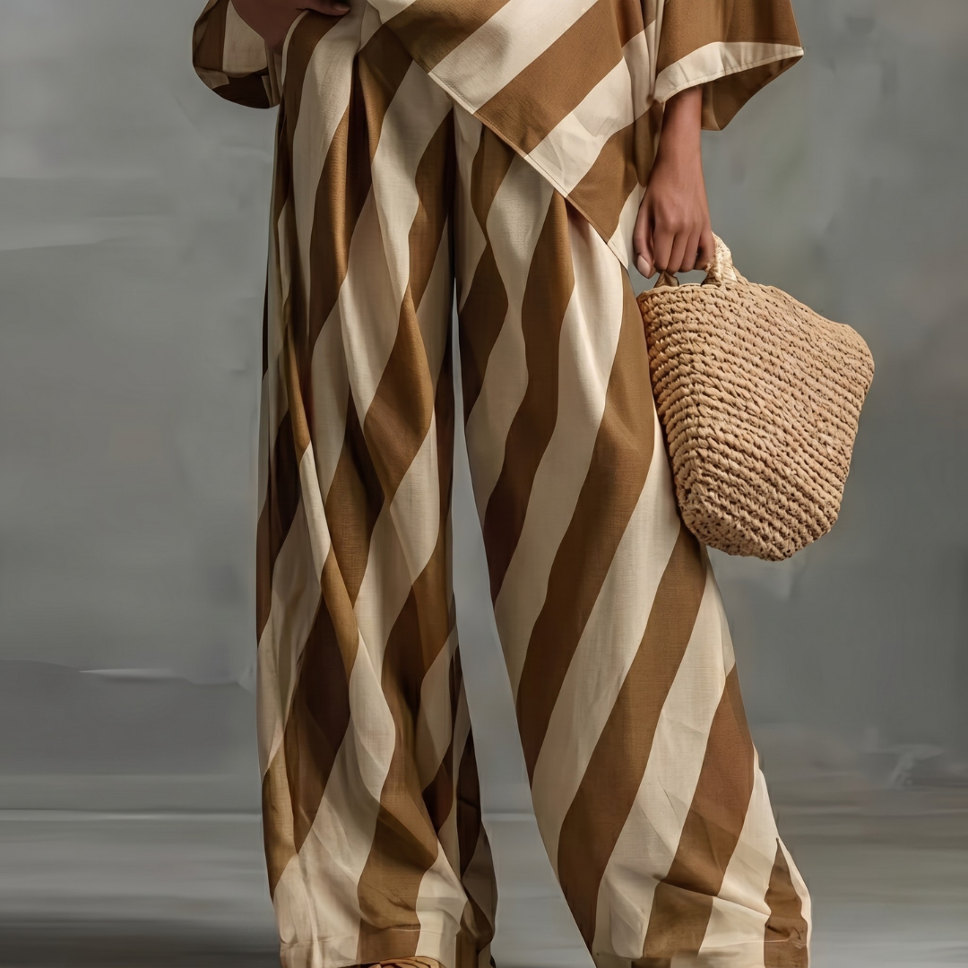 Elliotte | Striped Wide Leg Co Ord Set