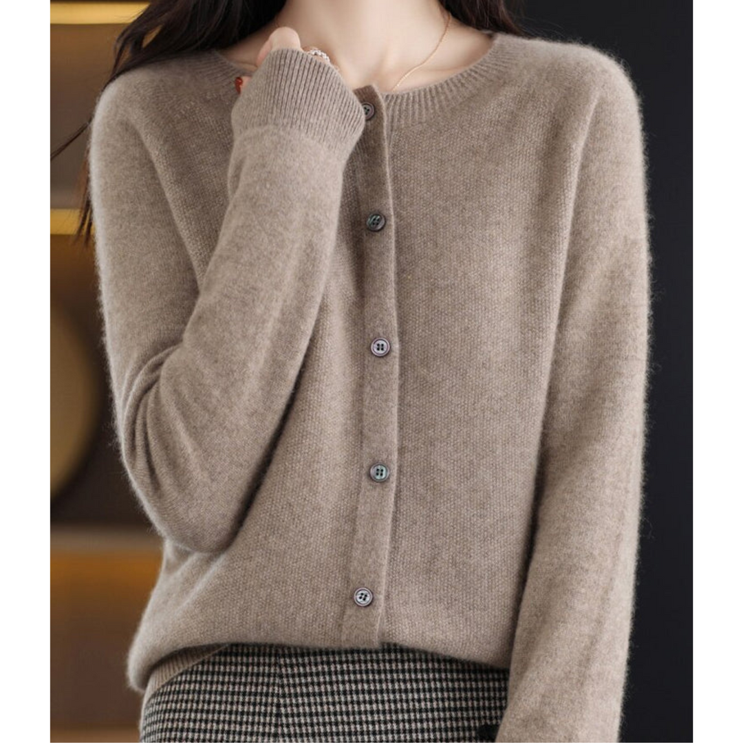 Anne | Cardigan Long Sleeve Crew Neck Button Front