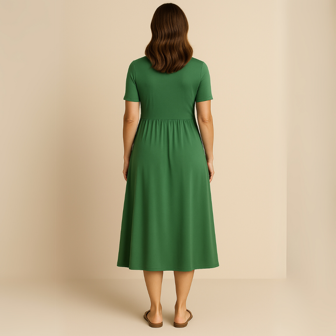 Bridgett | Dress Short Sleeve Wrap Front Midi