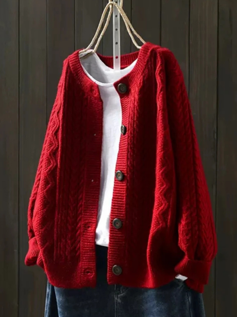 Naiomi | Cable Knit Button Front Cardigan