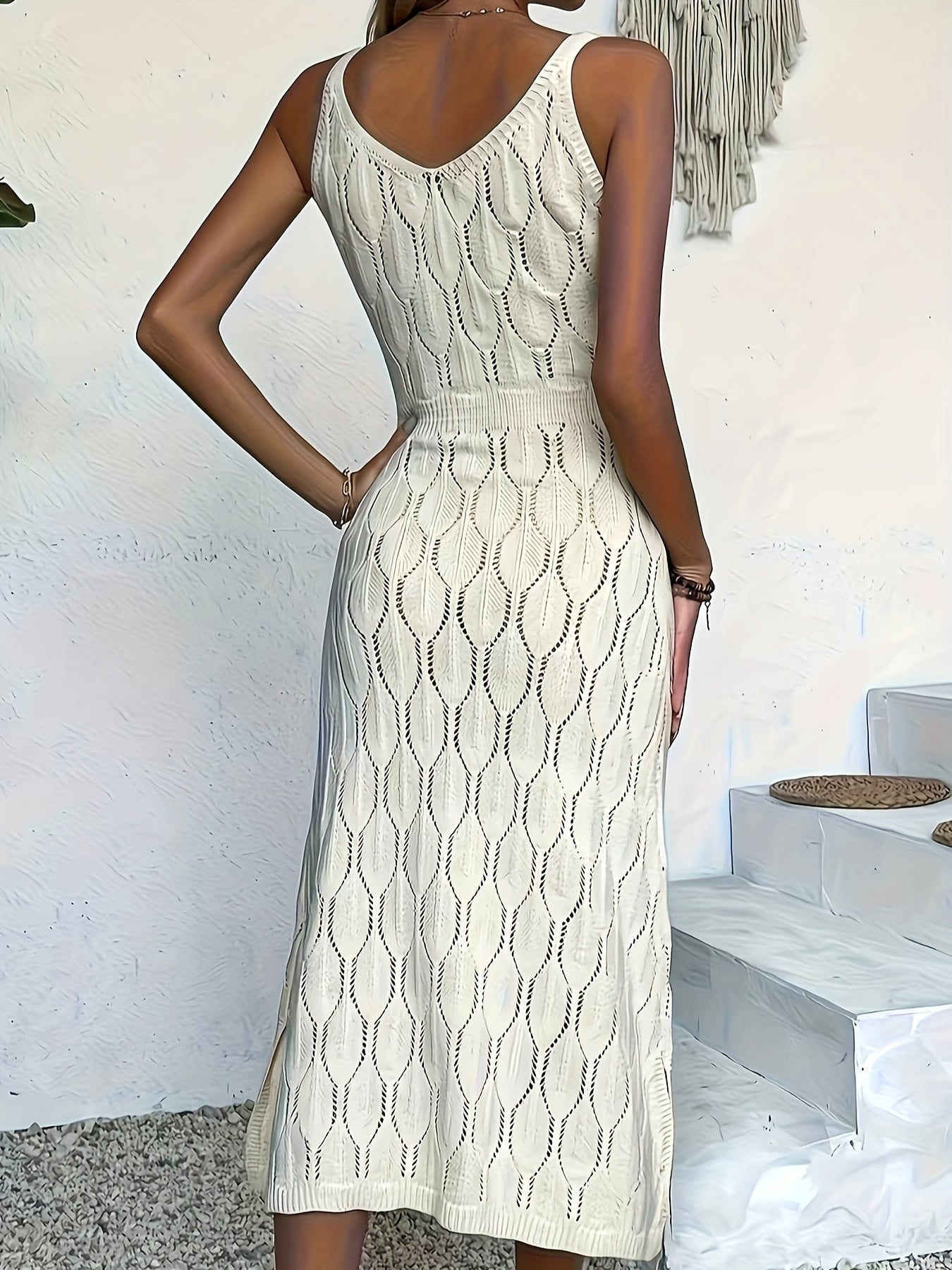 Luciana | Knitted V-Neck Sleeveless Midi Dress
