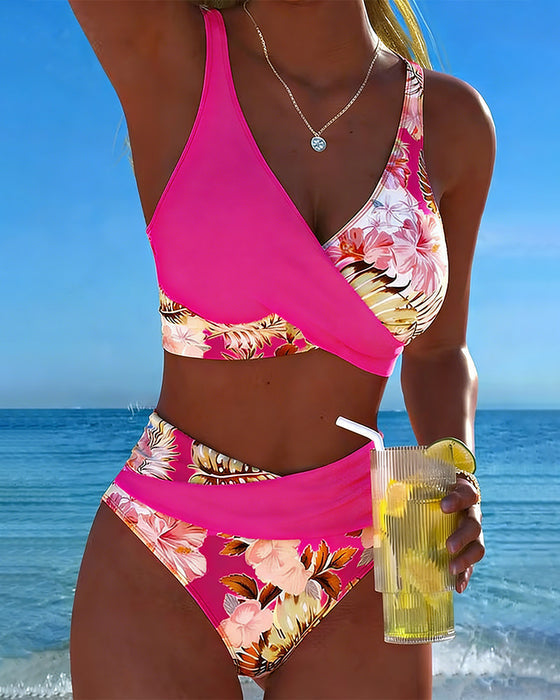 Killiane | Floral Wrap High Waist Bikini Set