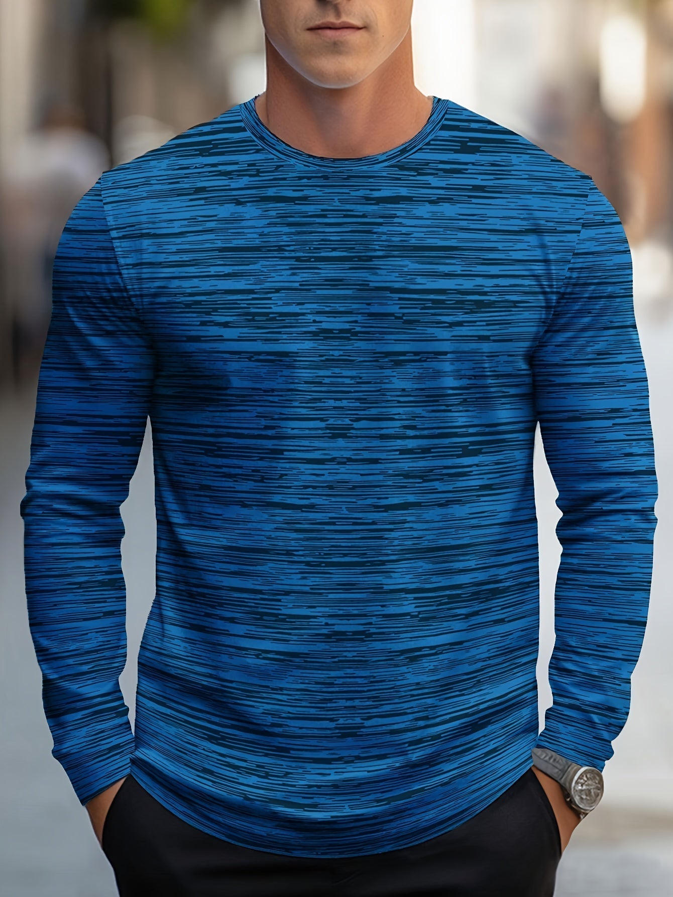 Alir | Striped Long Sleeve Crew Neck Shirt