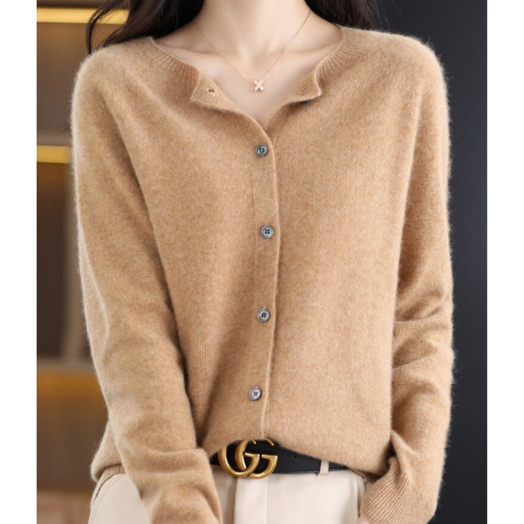 Anne | Cardigan Long Sleeve Crew Neck Button Front