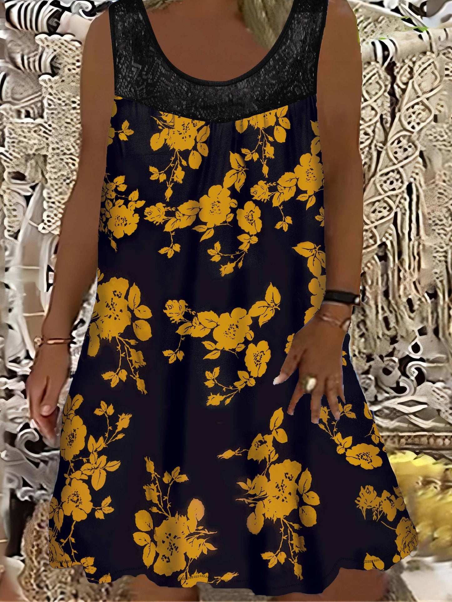 Samudri | Floral Lace Mini Dress