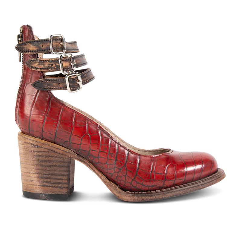 Steffie – Wooden Block Heel Strap Shoes