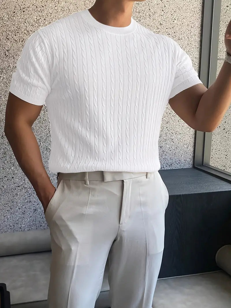 Kiril - Cable Knit Short Sleeve Jumper