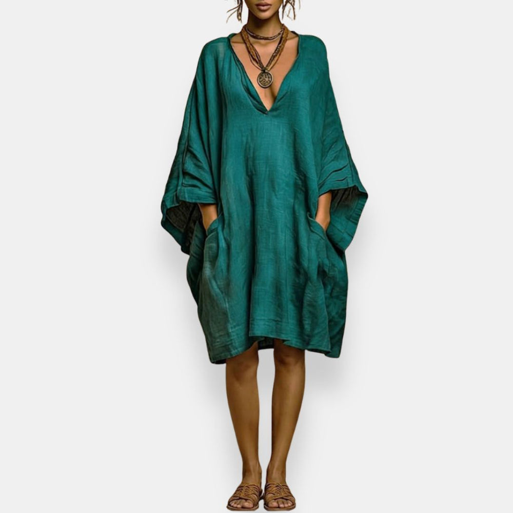 Diaraye | Dress Oversized V Neck Pocket Detail