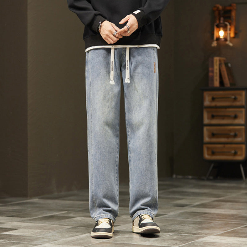 Tharindu | Jeans with Loose Straight-Leg Drawstring Fit