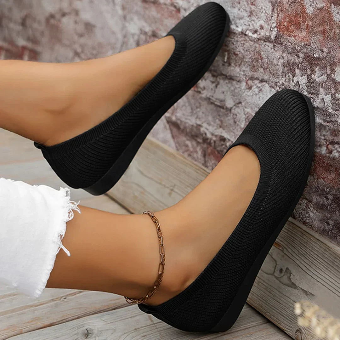 Melania | Slip On Knit Ballet Flats