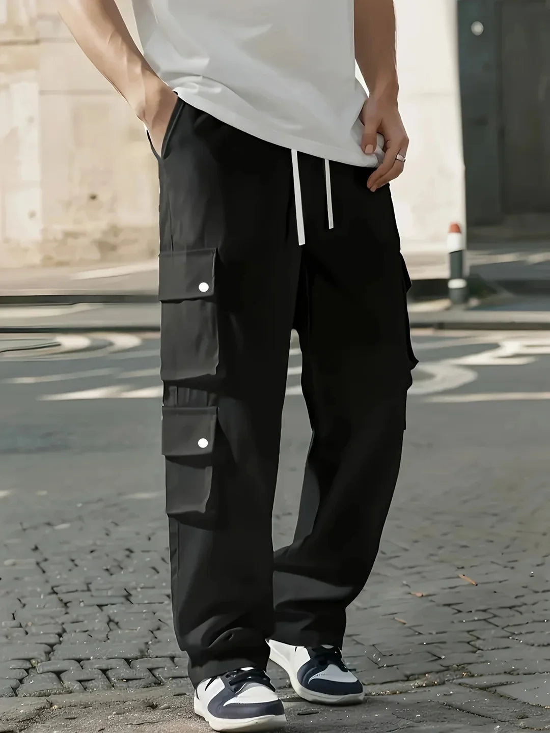 Smith | Wide Leg Cargo Trousers with Flap Pockets