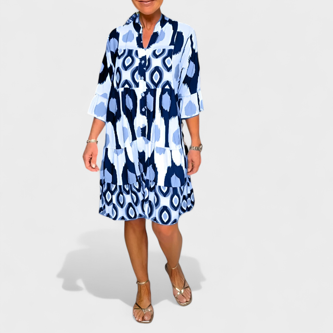 Suciana | Printed Button Front Smock Dress