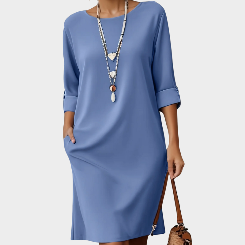 Kayana | Relaxed Midi Dress Three Quarter Sleeves