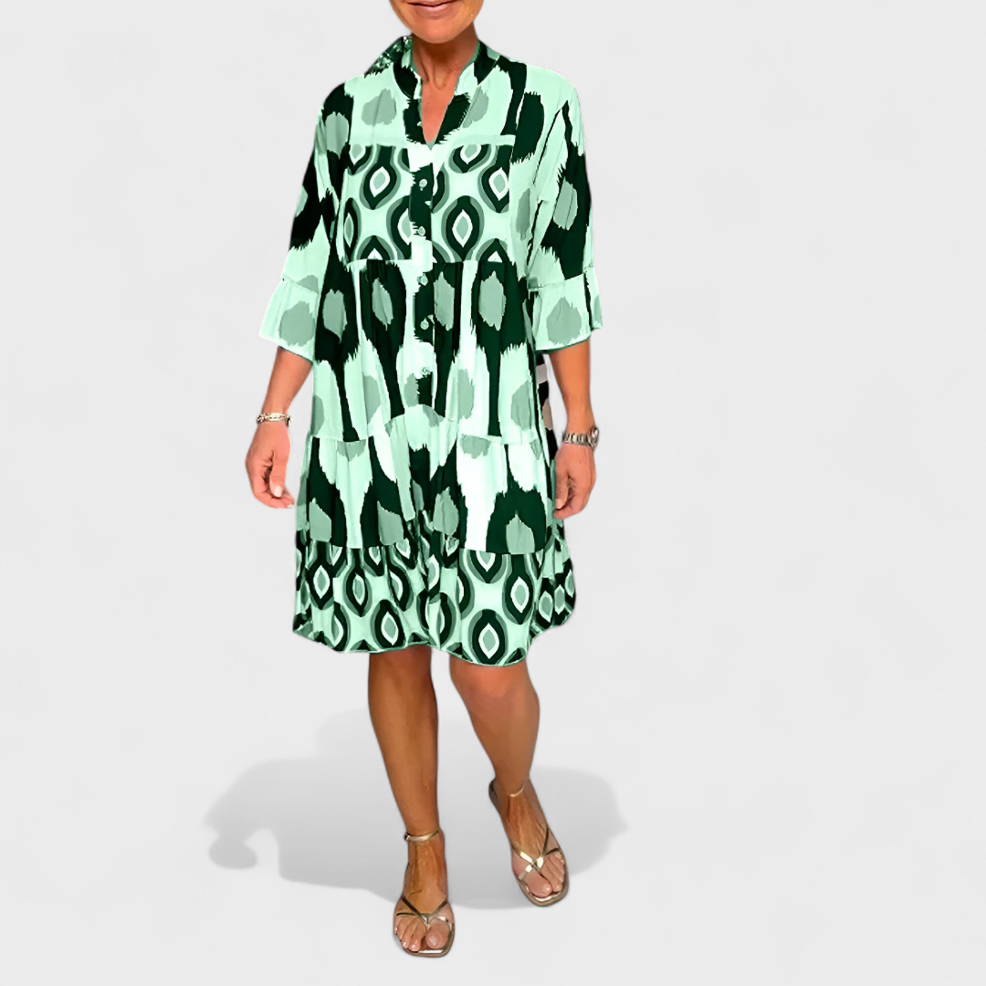 Suciana | Printed Button Front Smock Dress
