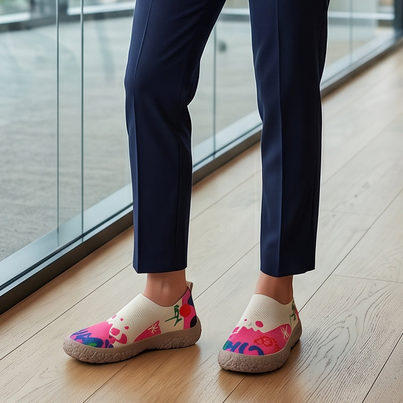 Farhia | Floral Print Slip On Casual Shoes