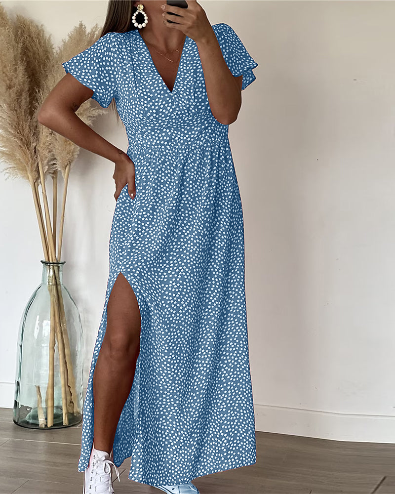Lucienne | Ditsy Print Wrap Maxi Summer Dress