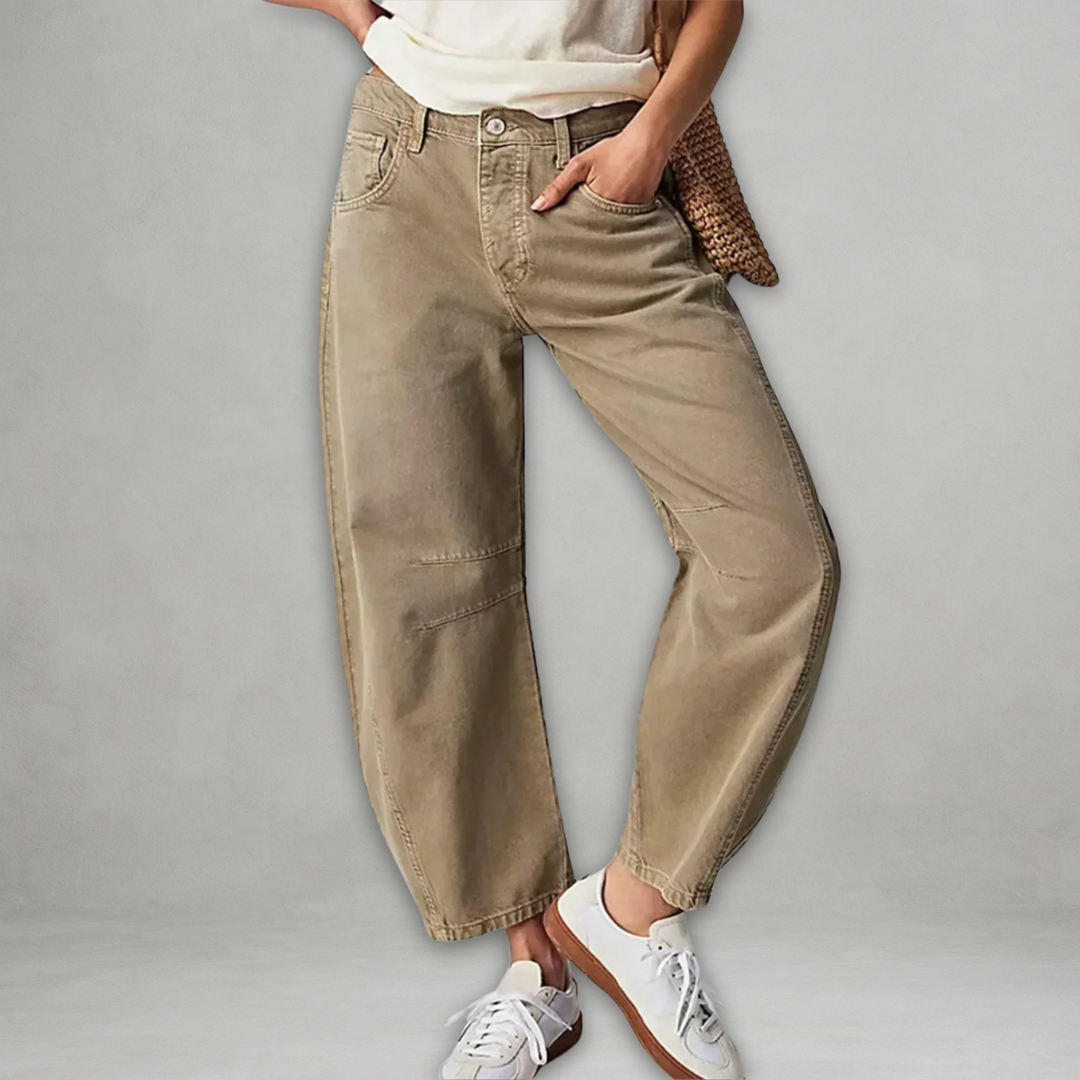 Patricija | Denim Style Barrel Leg Trousers