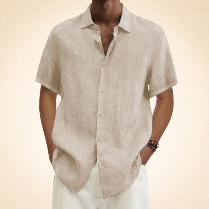 Lavrov | Short Sleeve Button Front Linen Shirt