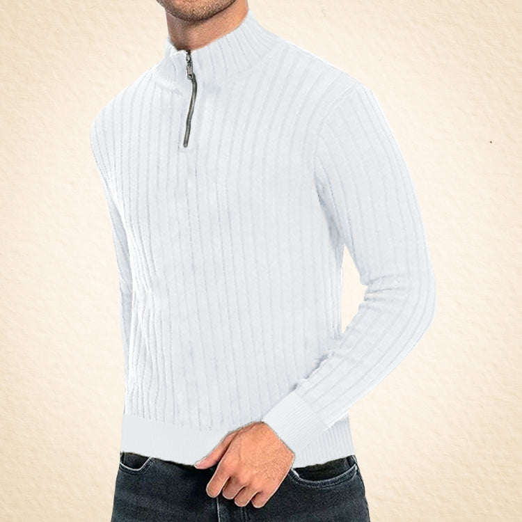 Zaccheo | Sweater with Ribbed Quarter-Zip Turtleneck Collar