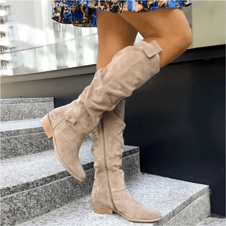 Sara | Tall Slouchy Boots with Ankle Strap