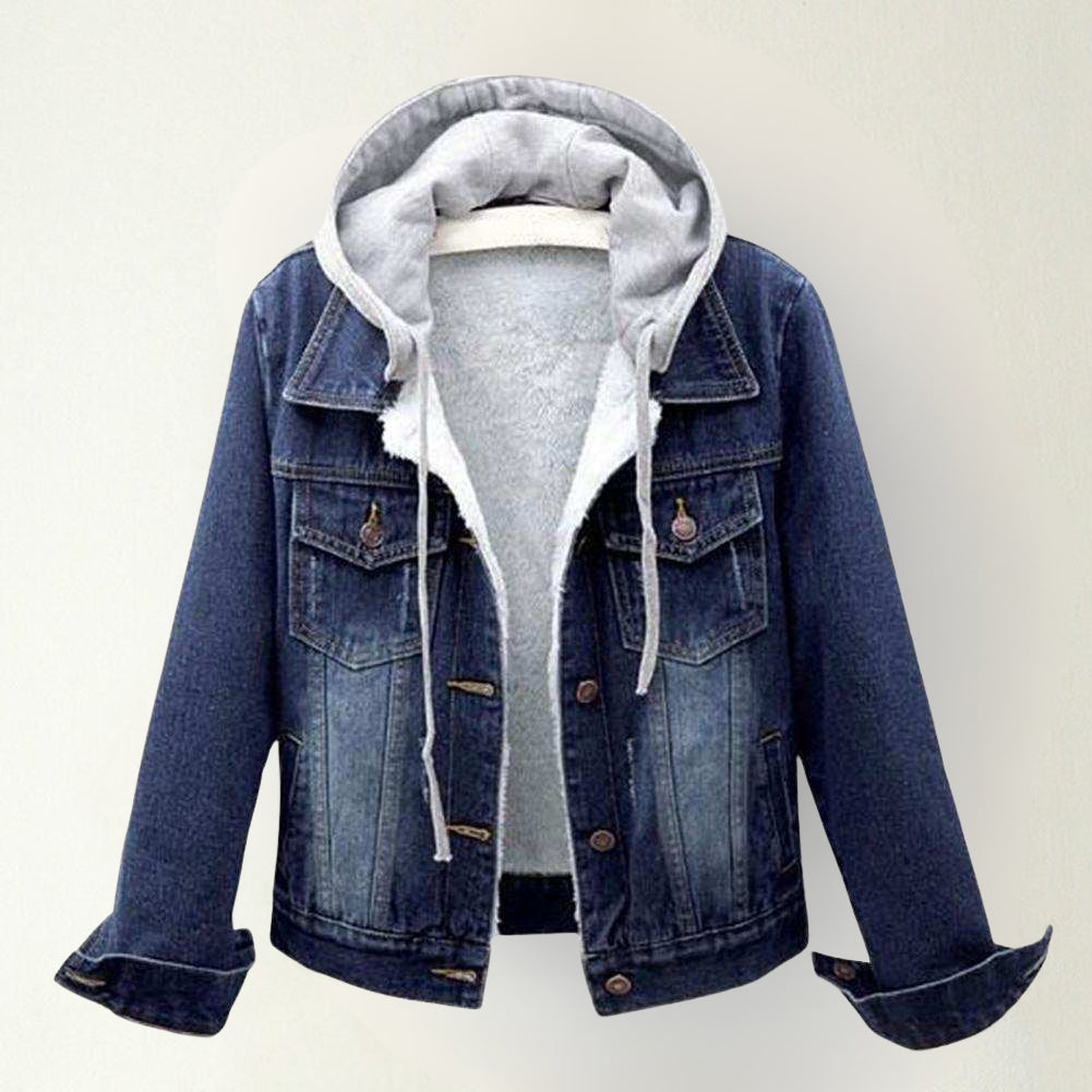 Callina | Denim-Style Hooded Jacket with Front Pockets
