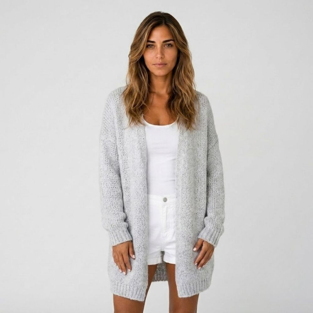 Christie | Open Front Cardigan with Balloon Sleeves