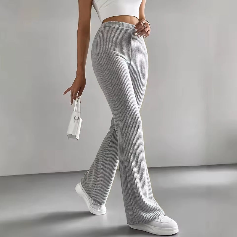 Kathrine | Lounge Pants Ribbed Flared High Waist