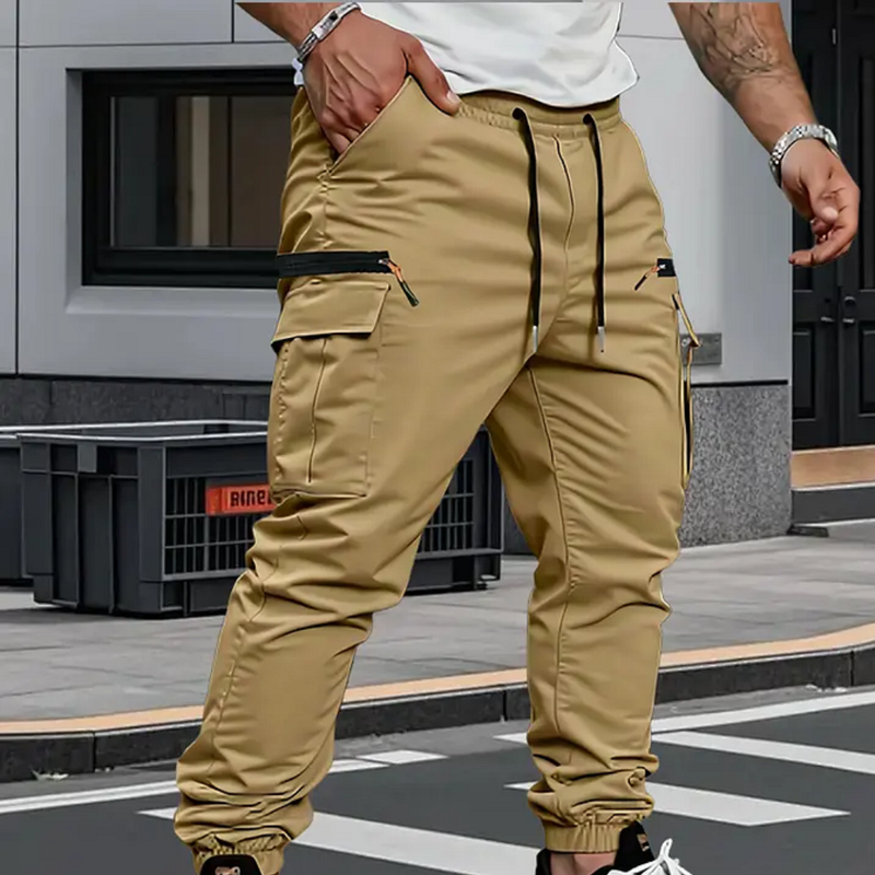 Masoon | Jogger Trousers with Drawstring Waist and Pockets