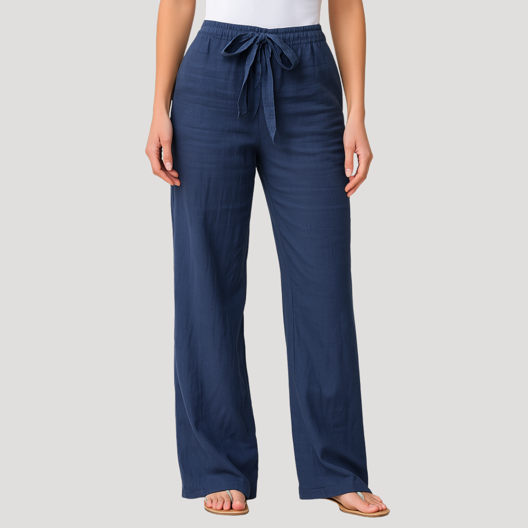 Eylem | Wide Leg Drawstring Trousers with Pockets