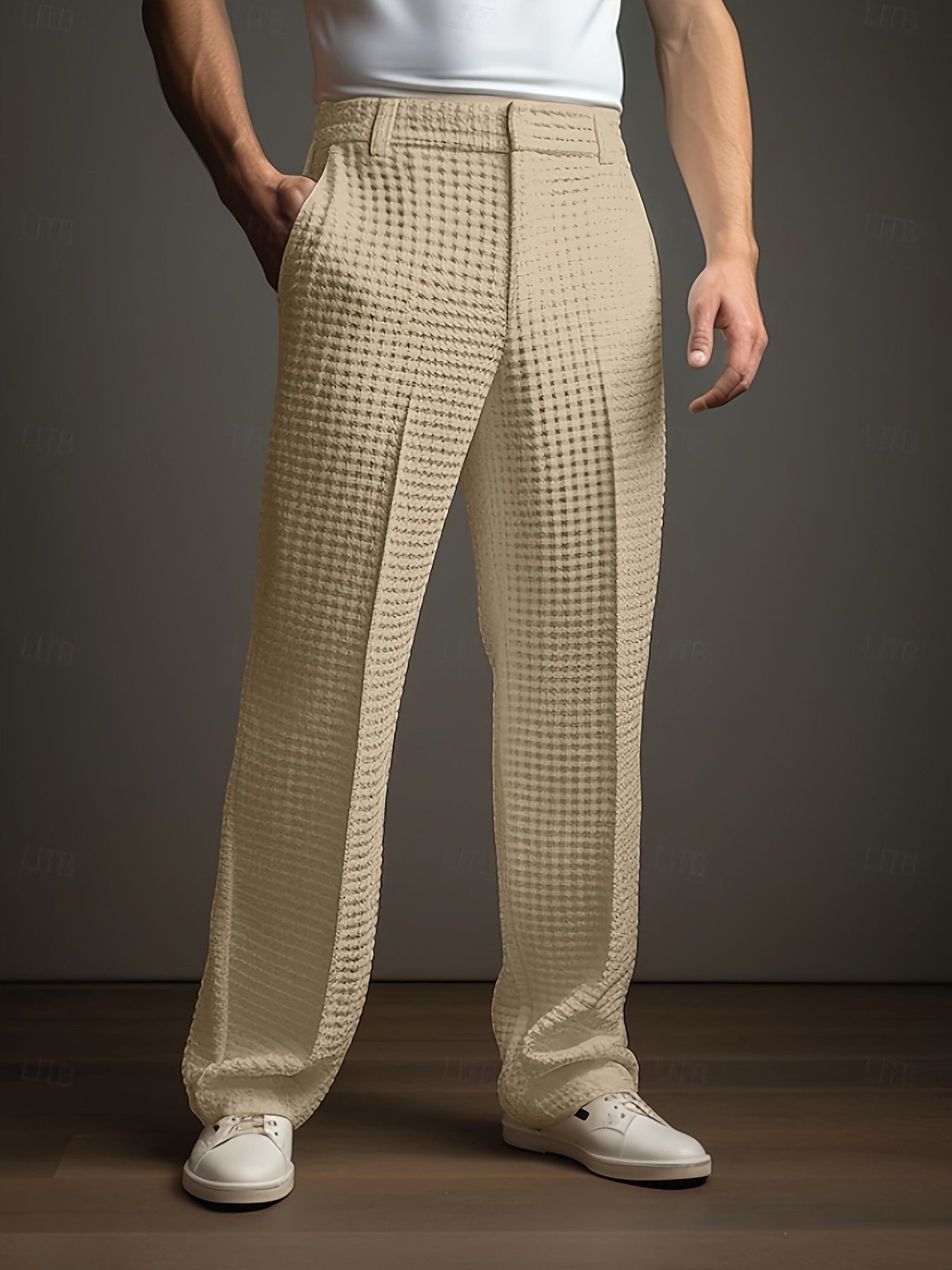 Harmen | Textured Wide Leg Trousers