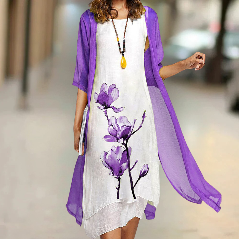 Nasira | Floral Sleeveless Dress Set