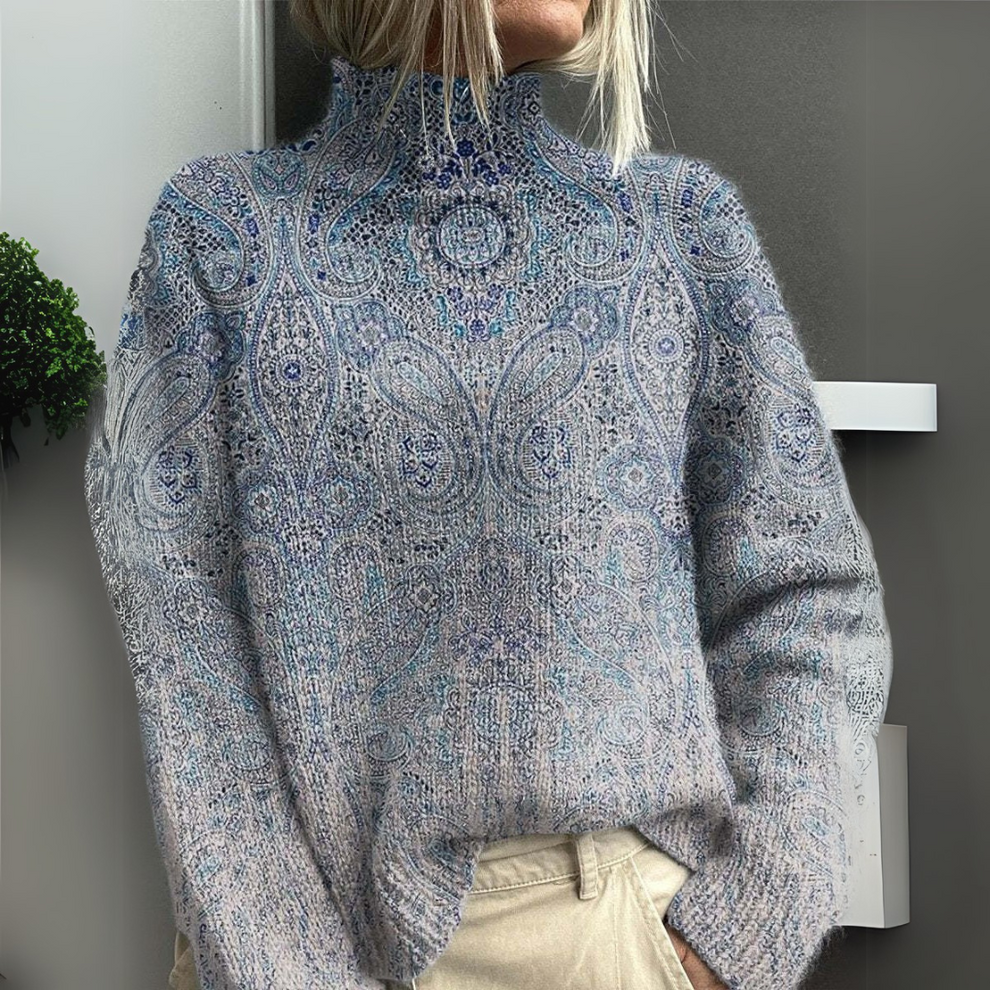Rasha | High Neck Printed Knitted Jumper