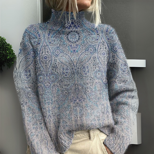 Rasha | High Neck Printed Knitted Jumper