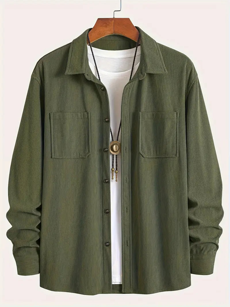 Rickey | Corduroy Button-Up Shirt with Chest Pockets