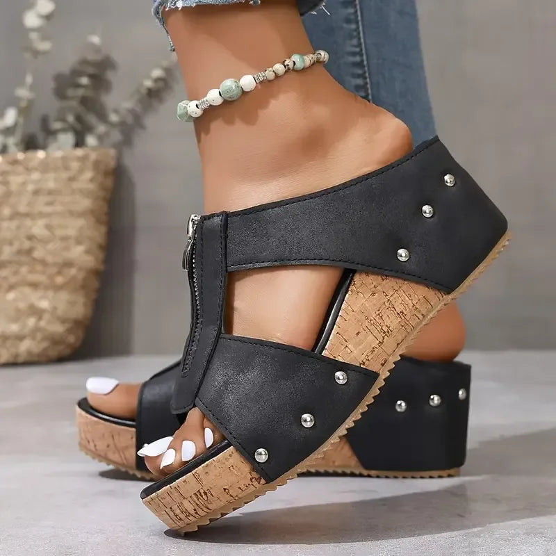 Aurea | Womens Open Toe Wedge Sandals