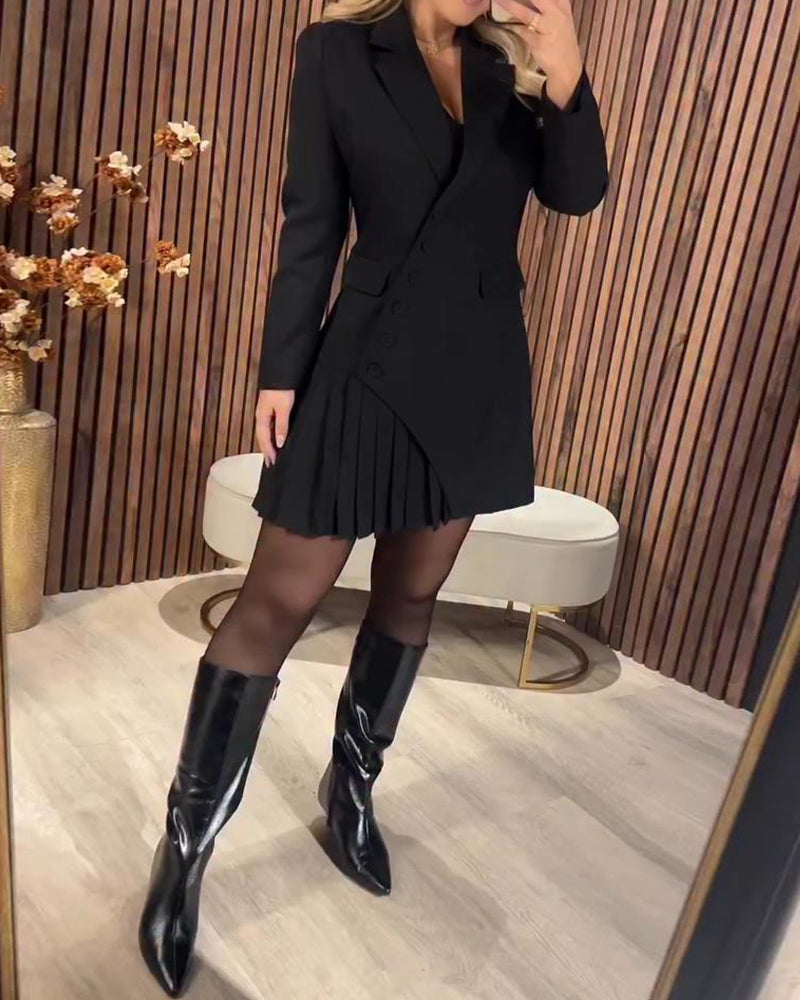 Nylani | Pleated Blazer Mini Dress